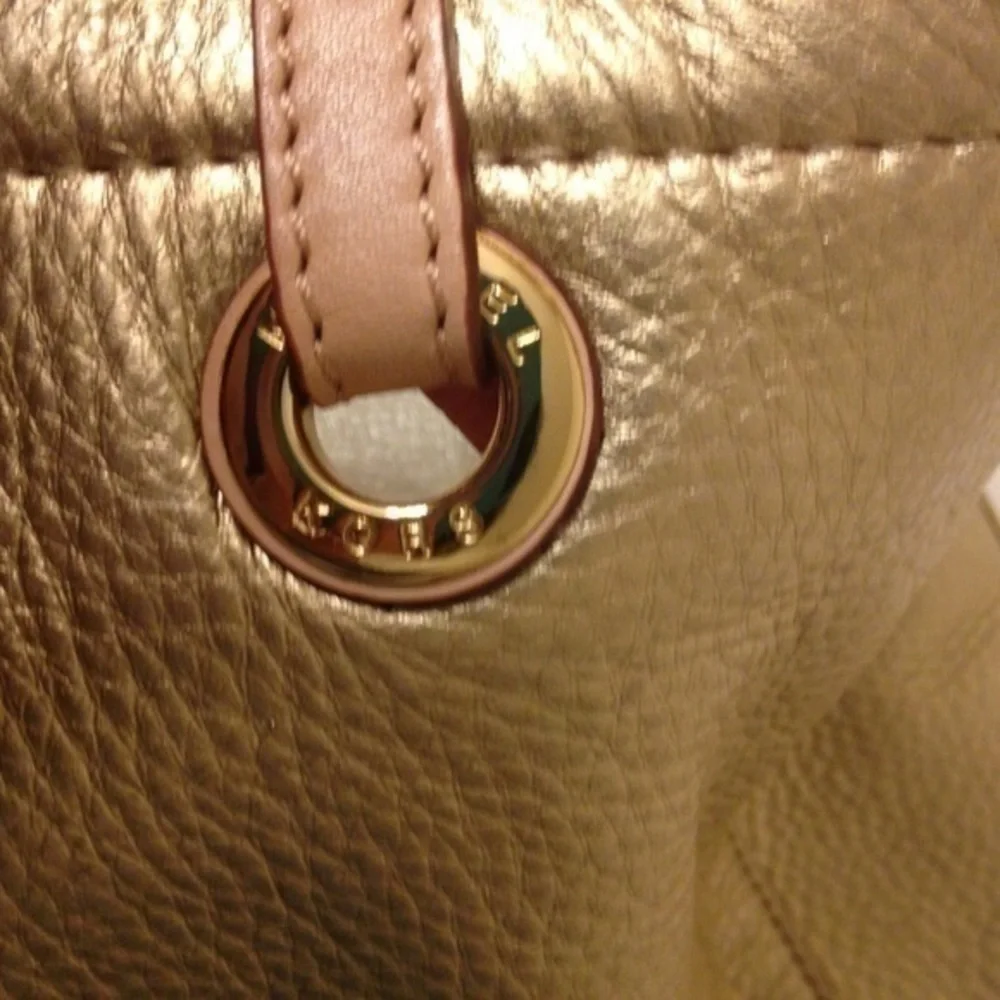 Michael Kors gold metallic leather bag